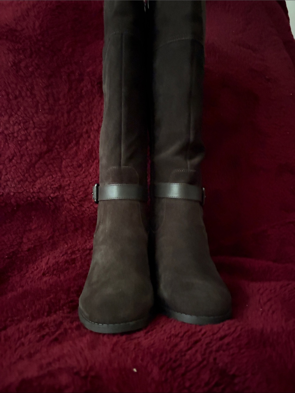 Marc Fisher Dark Brown Suede Knee-High Boots